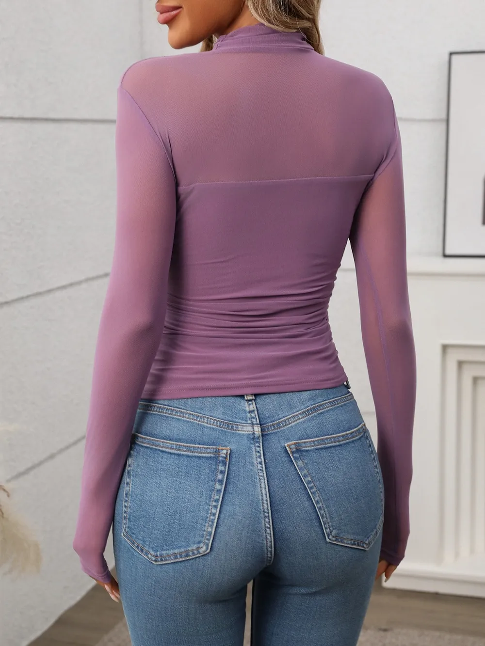 Mock Neck Long Sleeve Top - Image 21