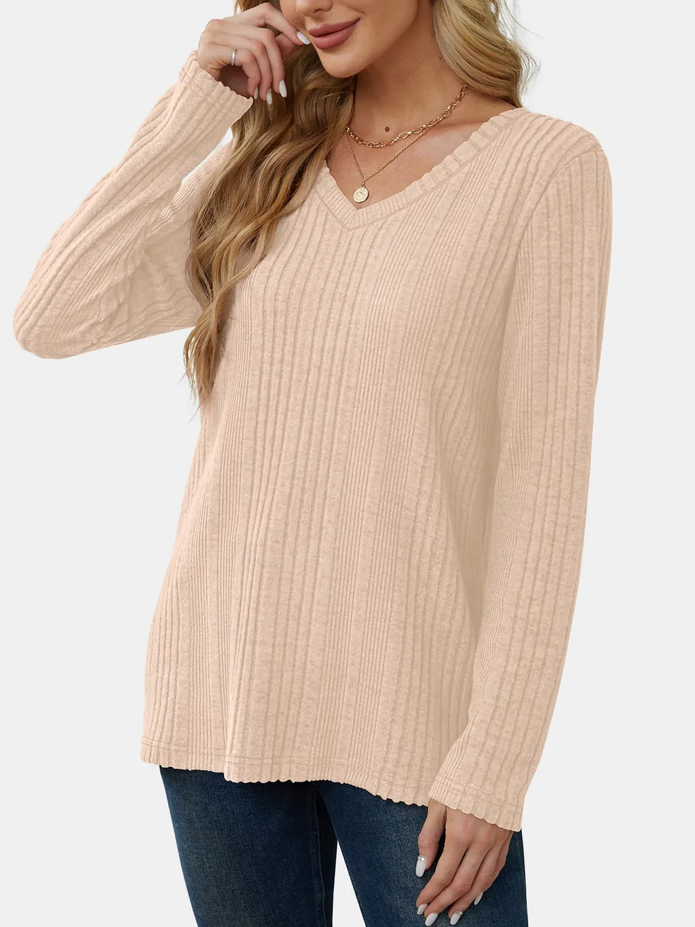 Solid color knitted sweater lightweight waistband sweater fashionable - Image 13
