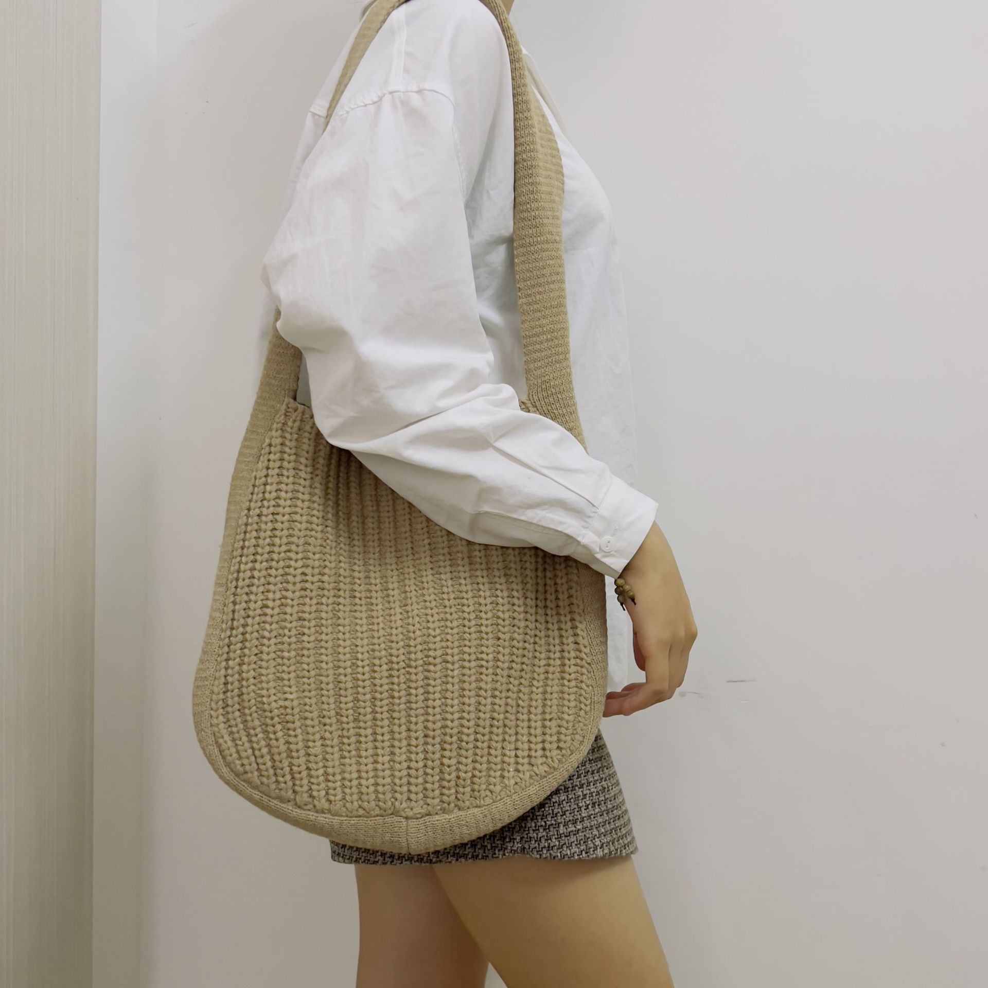 Bag Messenger Bag Knitted Bag Large Capacity Tote Bag Shoulder Bag For Women - Image 4