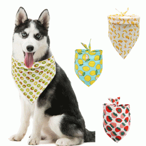 Pet Accessories Summer Pet Drool Towel Fruit Style Pet Scarf Pure Cotton Dog Triangle Scarf