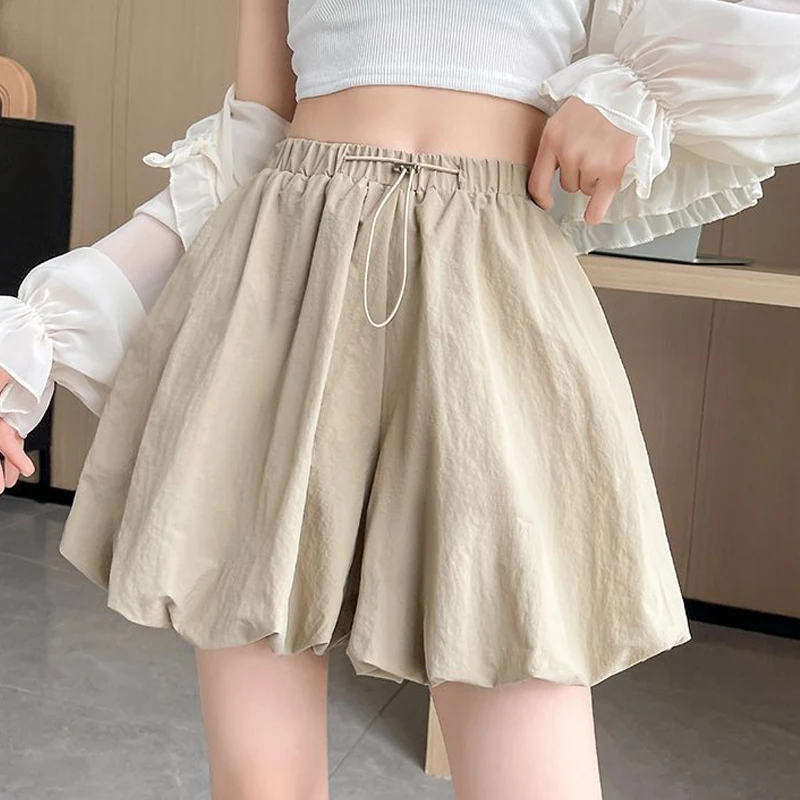 Fashion Elegant Drawstring Skirt Shorts Women Casual Lantern Short Pant - Image 4