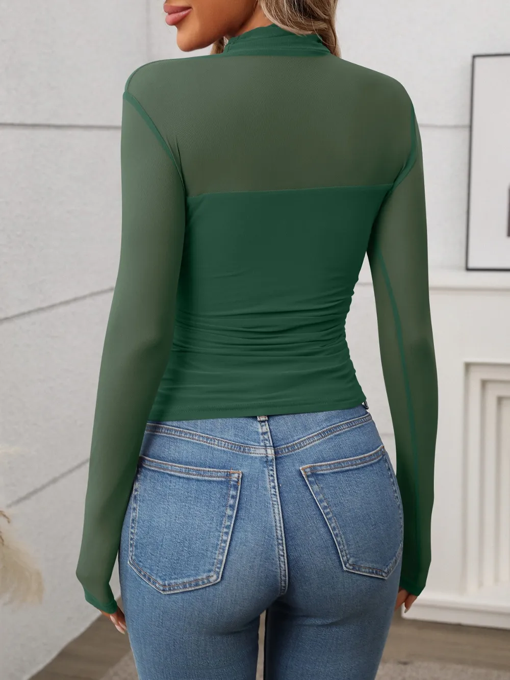 Mock Neck Long Sleeve Top - Image 26