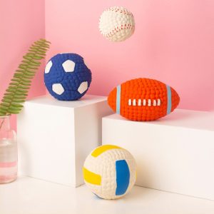 Dog Toys Latex Rugby Tennis Dog Bite Sound Ball Pet Toys