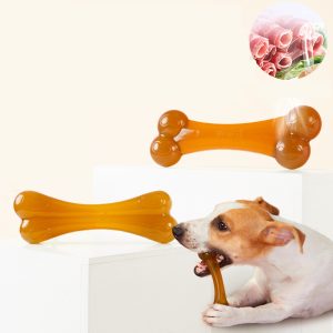 Dog Toys PU Bite-Resistant Arched Bone Beef Flavor Bone Puppy Molars Medium And Large Dog Chewing Toys