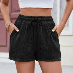 Texture Drawstring Shorts