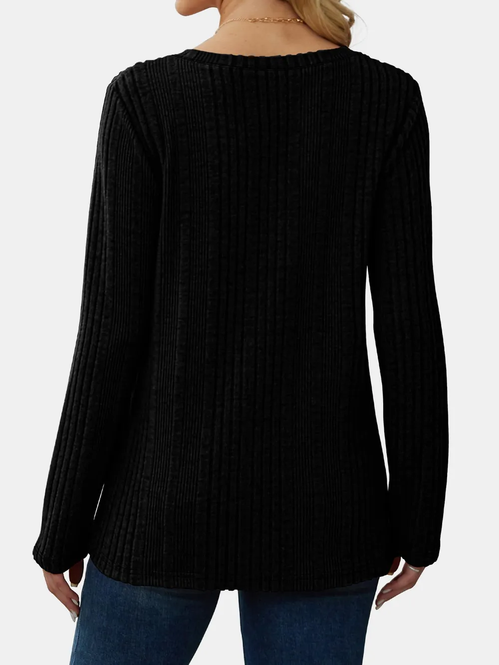 Solid color knitted sweater lightweight waistband sweater fashionable - Image 21