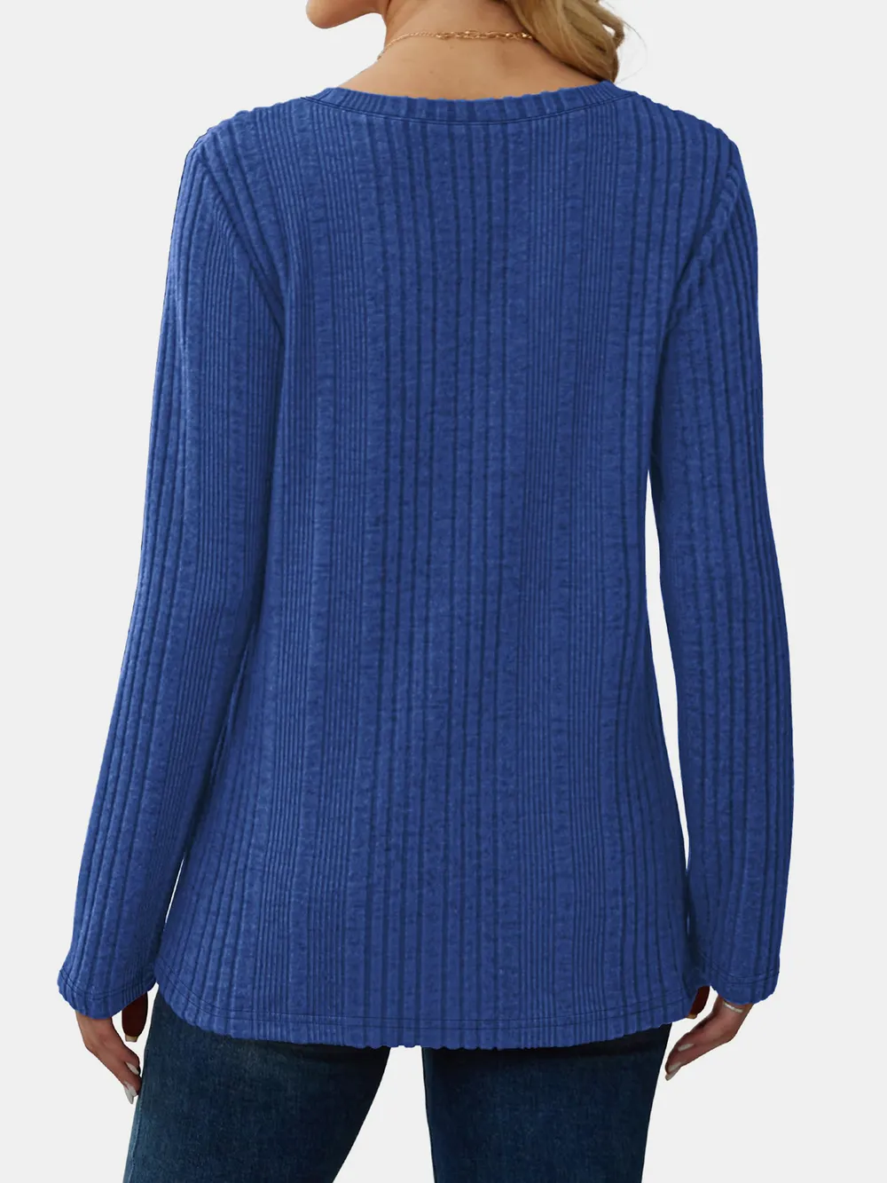 Solid color knitted sweater lightweight waistband sweater fashionable - Image 6