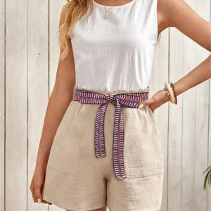 Tied High Waist Shorts