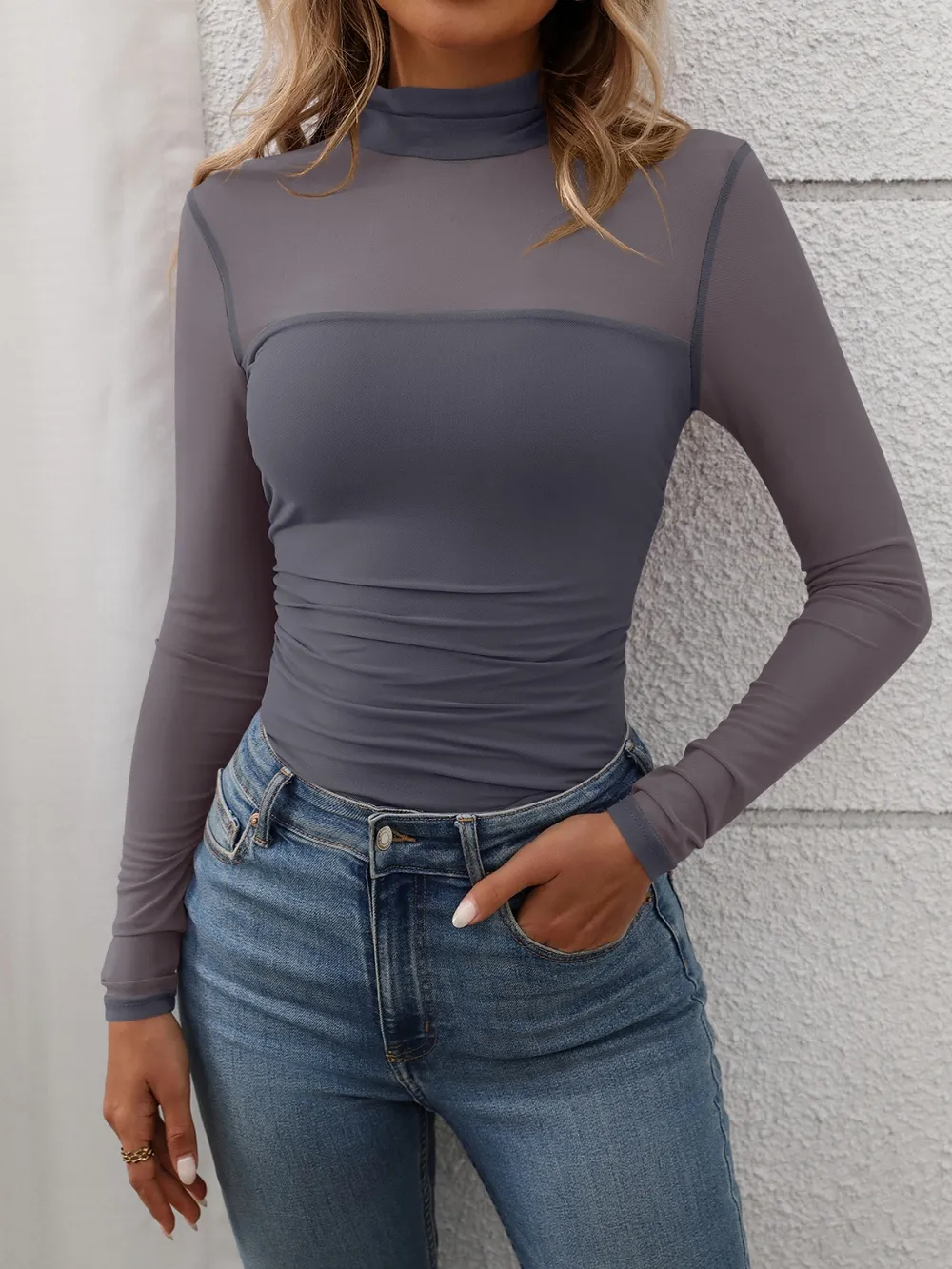 Mock Neck Long Sleeve Top - Image 9