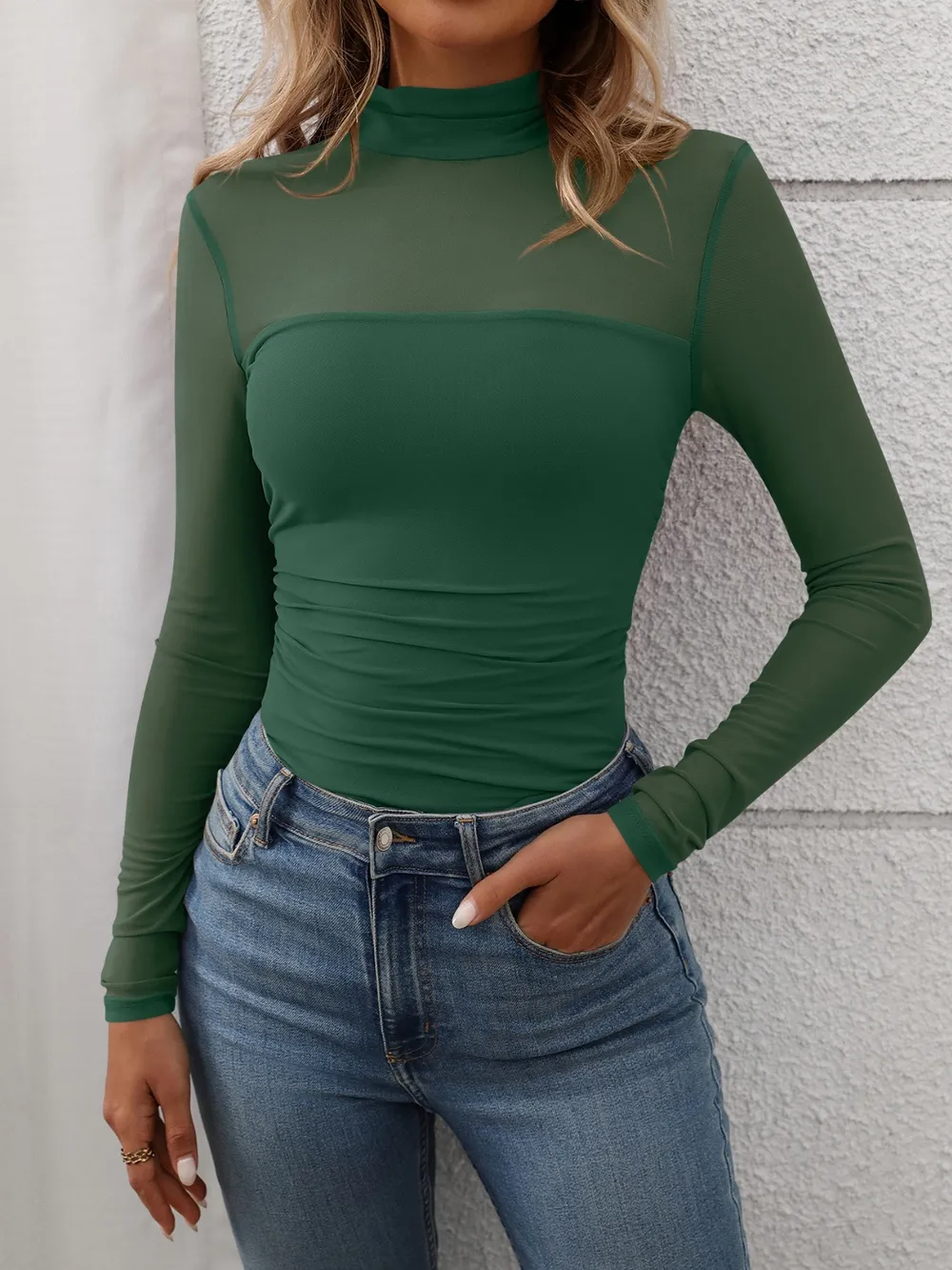 Mock Neck Long Sleeve Top - Image 24