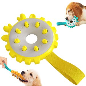 Pet Supplies Bite Resistant Dog Molar Toys Training Interactive Ring Dog Toothbrush