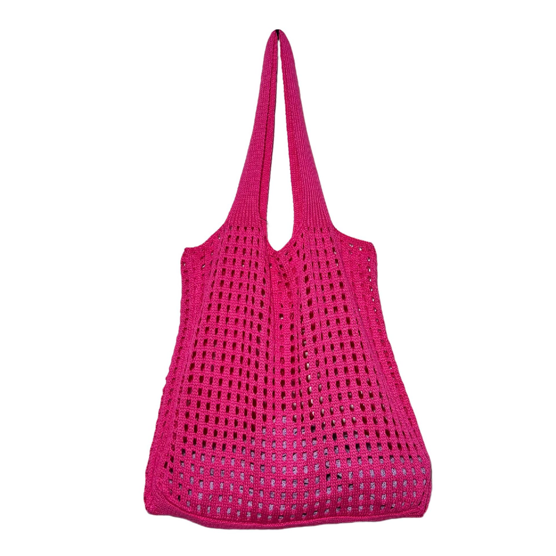 Knitted Bag Hollow Bag Simple Bag Shoulder Bag Beach Bag Handbag Women - Image 7