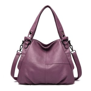Middle-aged and elderly women's mother bag large capacity shoulder crossbody handbag sheepskin soft leather bag