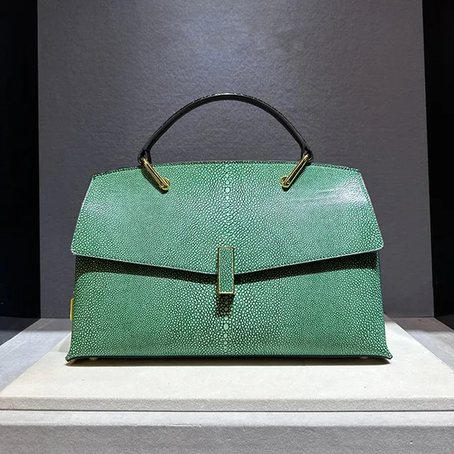 Pearl Fish Leather Pattern Women Handbags Shell Bag Cowhide Leather Lady Shoulder Messenger Bag Large Capacity Fashion Bags - Image 6