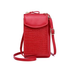 Mobile Phone Bag Ladies New Multi-Function Crossbody Vertical Bag Cover Mini One Shoulder Crocodile Pattern Coin Purse