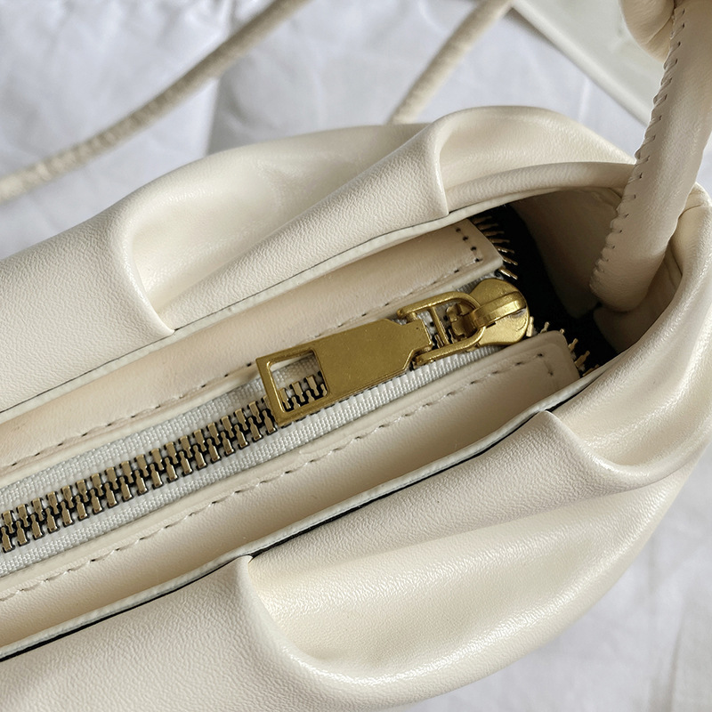 Cloud Bag Women's Summer New Soft Leather Texture Pleated Shoulder Bag Western Style Armpit Bag Casual Handbag - Image 3