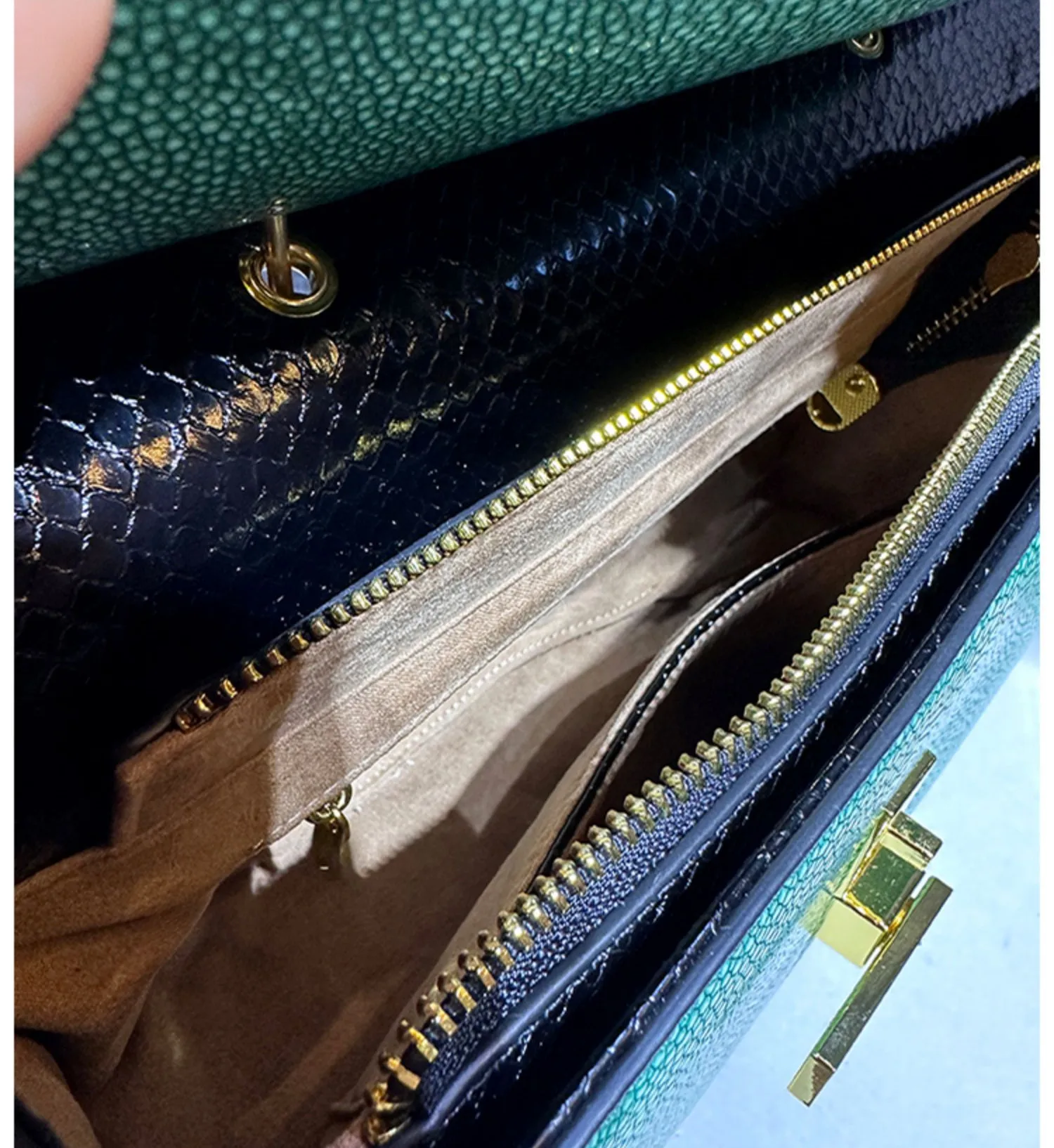 Pearl Fish Leather Pattern Women Handbags Shell Bag Cowhide Leather Lady Shoulder Messenger Bag Large Capacity Fashion Bags - Image 3