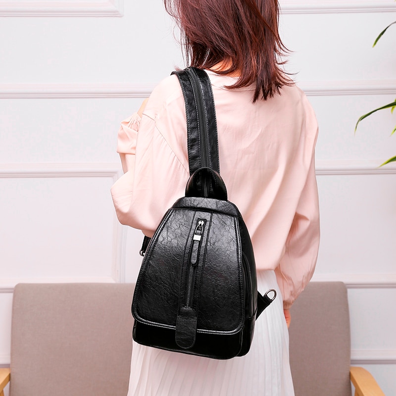 Women's leather backpack, high-quality women's backpack, new model - Image 3