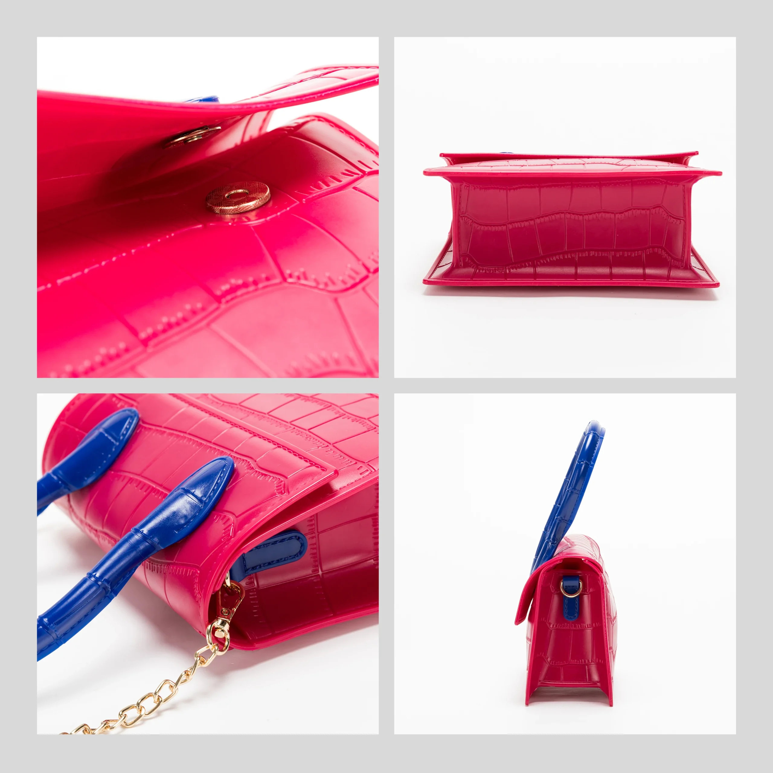 Fashion crocodile pattern women's top handle wallet crossbody bag handbag - Image 3