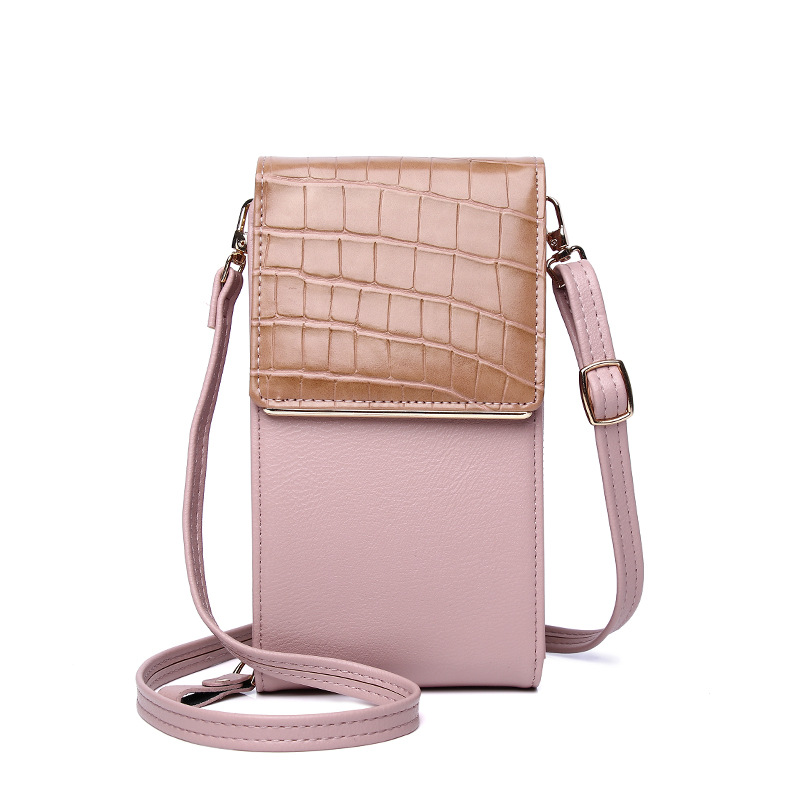 New Mobile Phone Bag Ladies Multi-Function One-Shoulder Diagonal Bag Cover Type Mini Stone Pattern Coin Purse - Image 6
