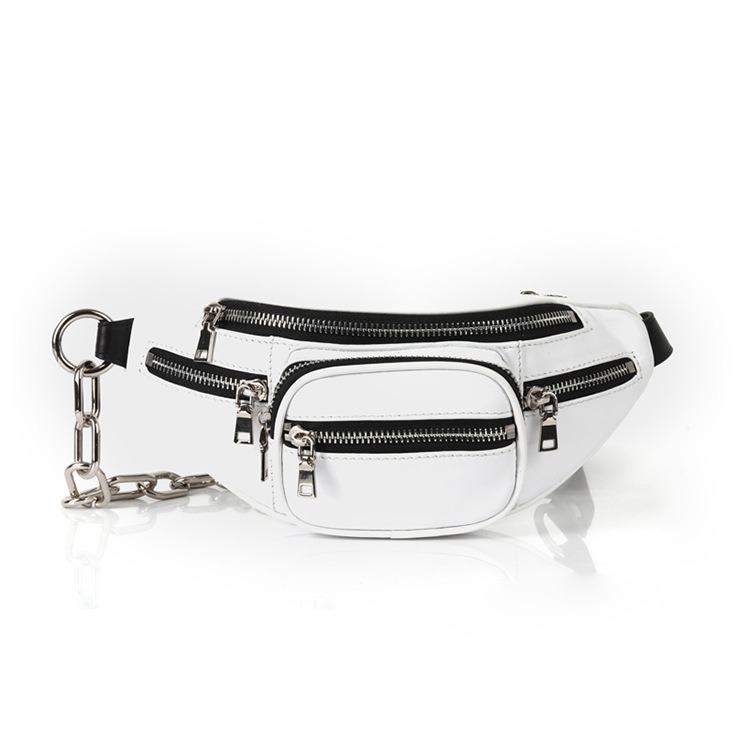 Waist bag, genuine leather, versatile crossbody chest bag, single shoulder chain bag, lightweight small bag for women - Image 3