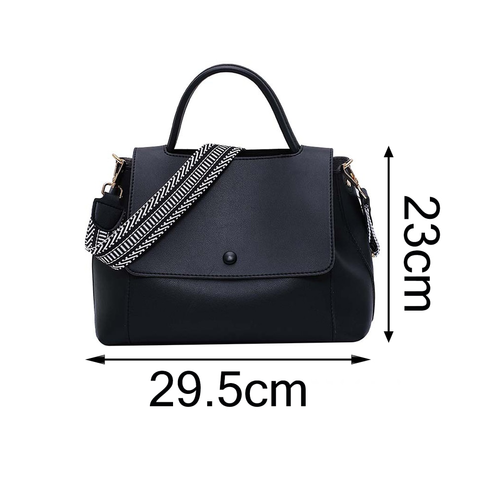 Leather women's crossbody bag solid color single shoulder crossbody bag - Image 2