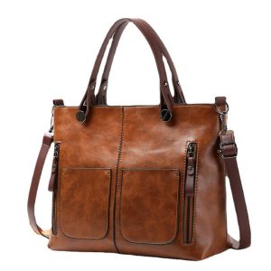 Large capacity retro women's shoulder bag