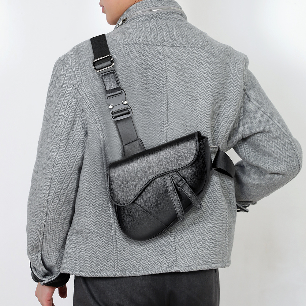 Shoulder bag saddle bag zipper diagonal cross bag men's bag - Image 2