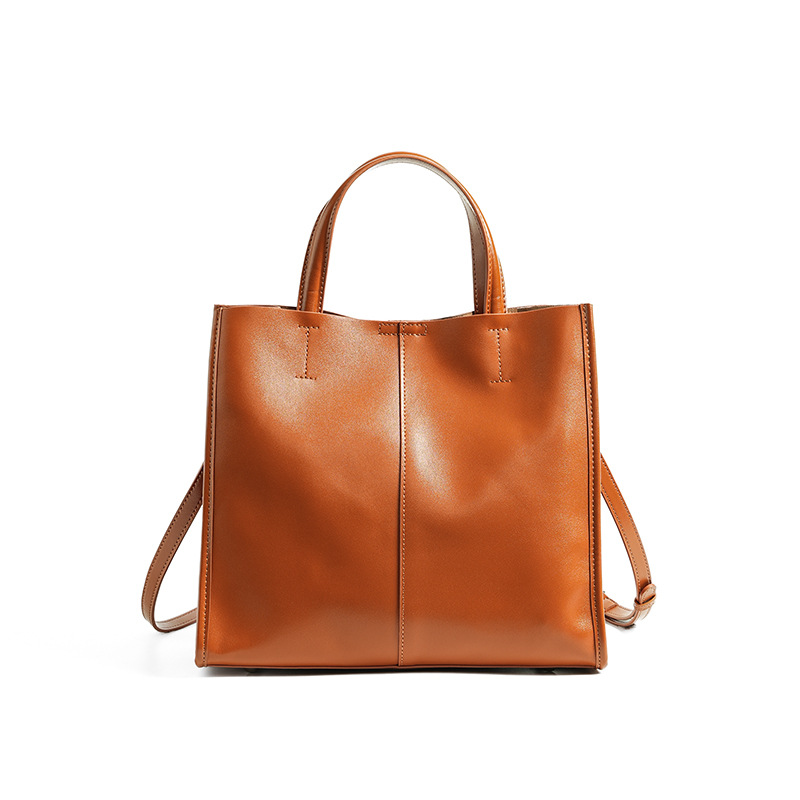 Leather Tote Bag for Women, Genuine First Layer Vegetable-Tanned Leather, Large Capacity, Fashionable and Versatile Handbag - Image 10
