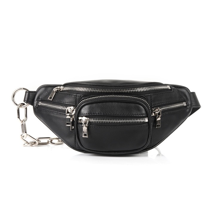 Waist bag, genuine leather, versatile crossbody chest bag, single shoulder chain bag, lightweight small bag for women - Image 4
