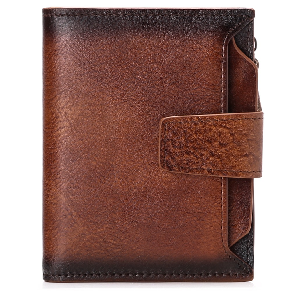 Men's short genuine leather wallet, top layer cowhide, Korean style fashionable casual wallet, driver's license wallet - Image 10