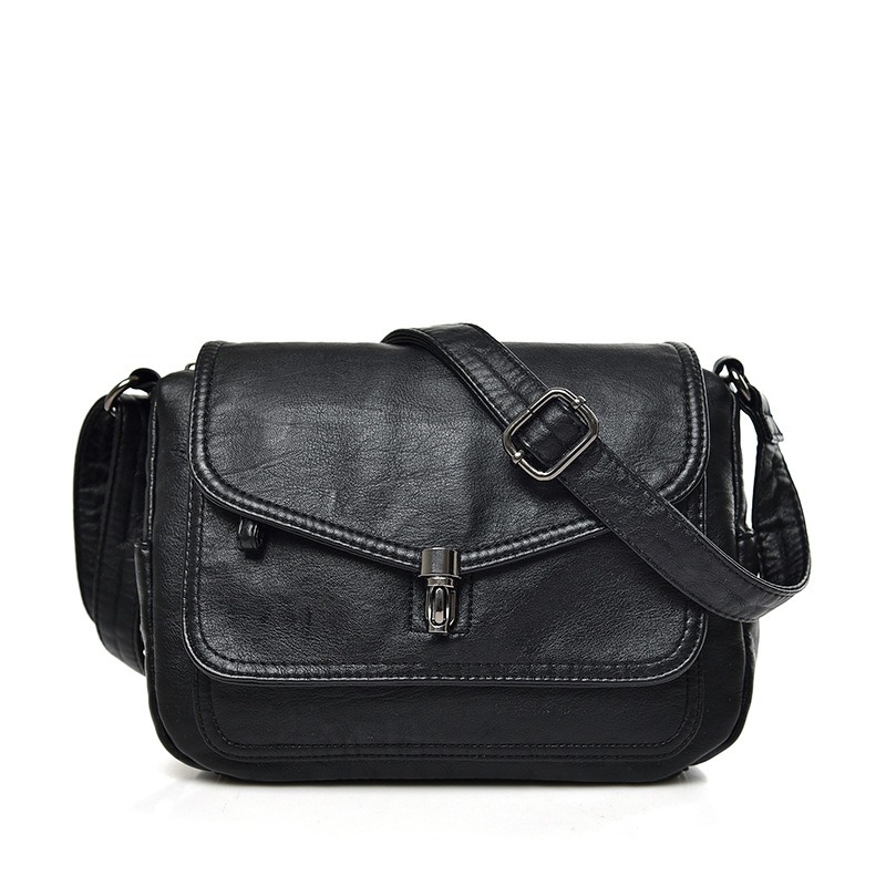 Soft leather fashionable retro single shoulder crossbody bag - Image 3