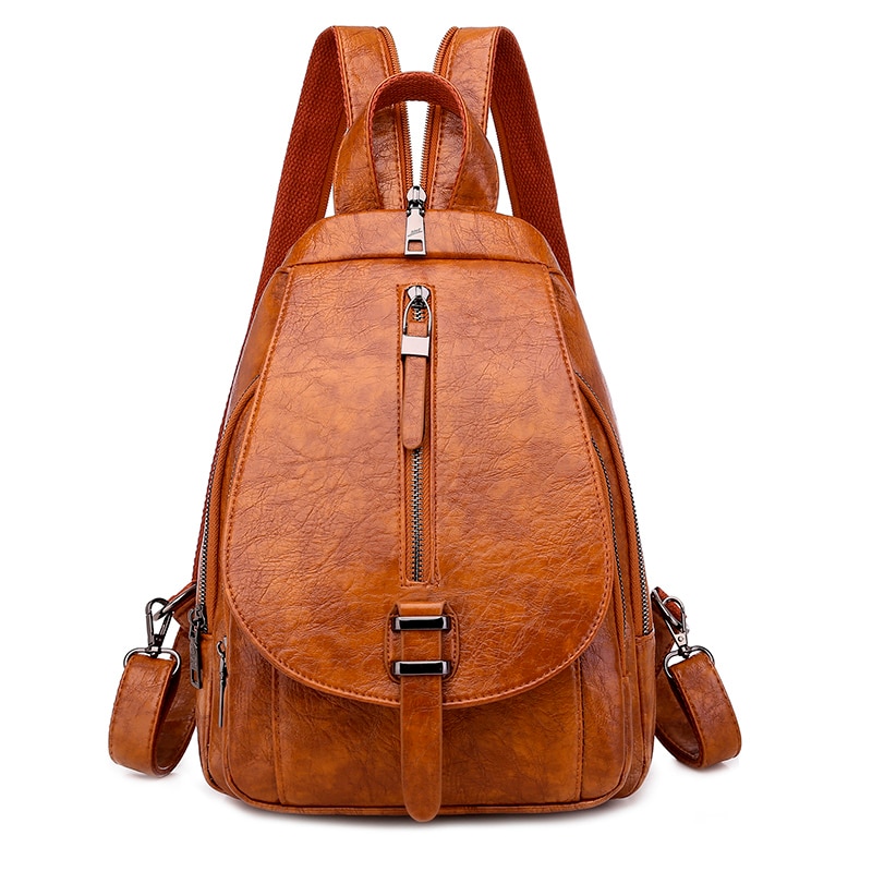 Women's leather backpack, high-quality women's backpack, new model - Image 12
