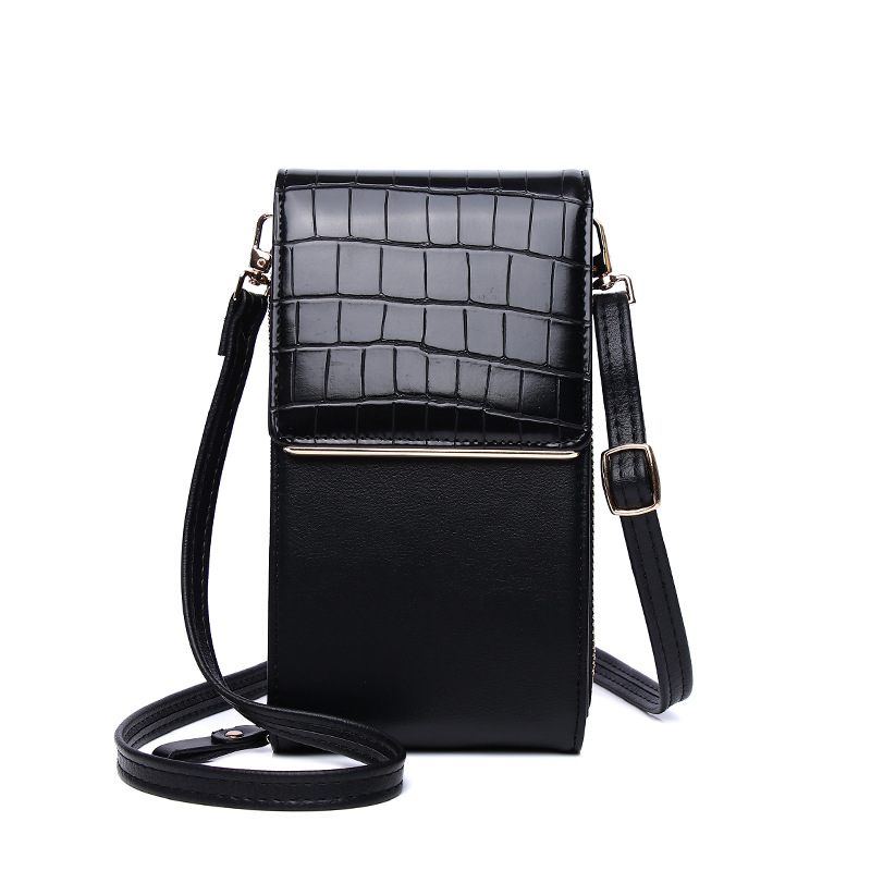 New Mobile Phone Bag Ladies Multi-Function One-Shoulder Diagonal Bag Cover Type Mini Stone Pattern Coin Purse - Image 4