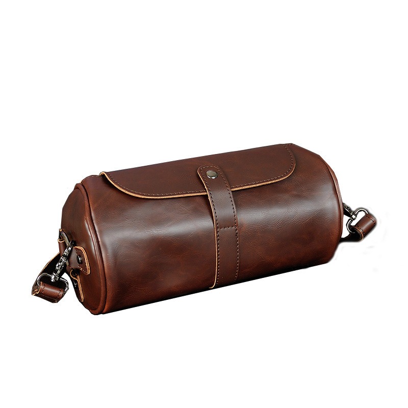 Stylish Men's Single Shoulder Cylindrical Bag, Retro Trendy Personalized Creative Cylindrical Bag - Image 5