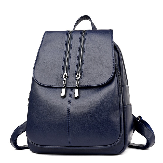 Laptop Backpack Women's Leather Luxury Backpack Women Fashion Backpack Satchel School Bag - Image 4